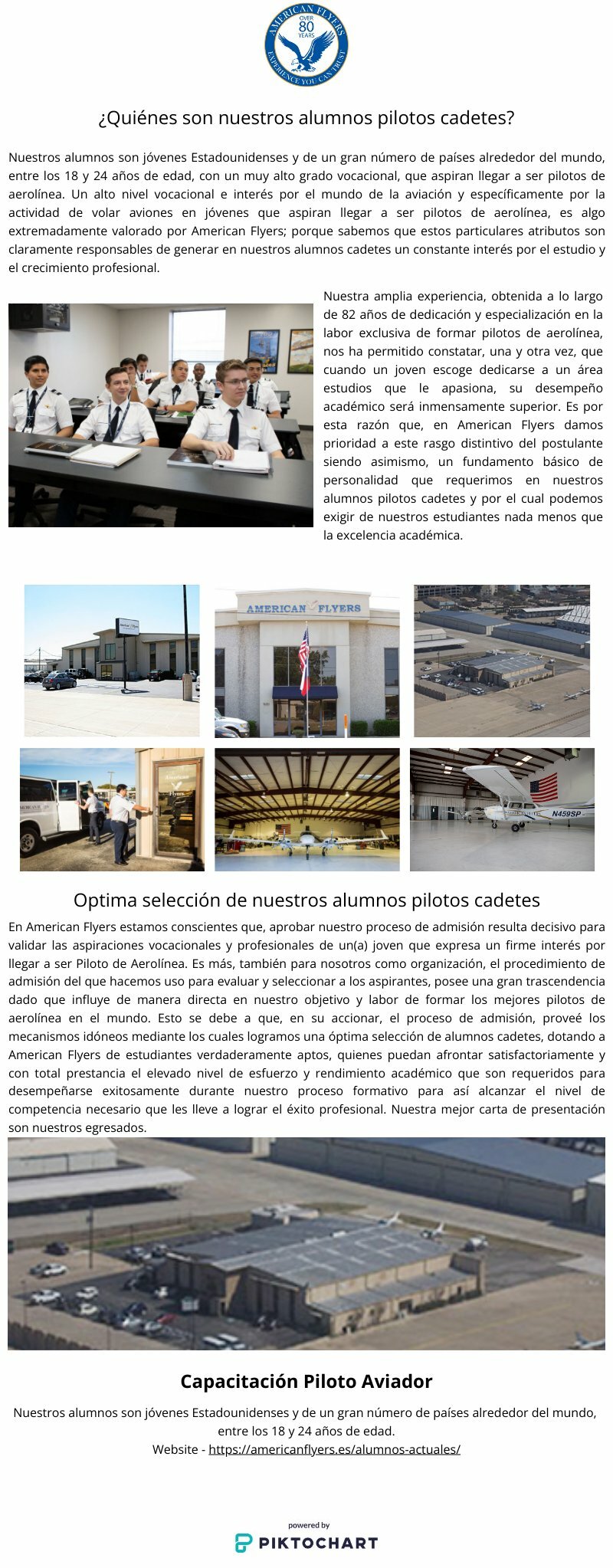 Capacitación Piloto Aviador | Piktochart Visual Editor