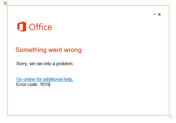 Tips to fix office 365 Error code 1619